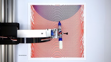DRAWING MACHINE 16 | Difference with arcs and random edges | AxiDraw & Processing Art (time-lapse)