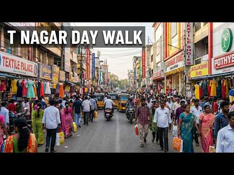 Silent ⁴ᴷ Walk Ranganathan Street & T. Nagar Bus Stand to Legend Saravana Stores | 4K 60FPS