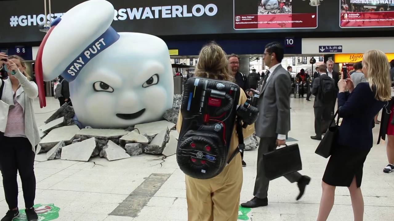 Ghostbusters Waterloo Stay Puft Marshmallow Man Display Hd Youtube - roblox ghostbusters backpack