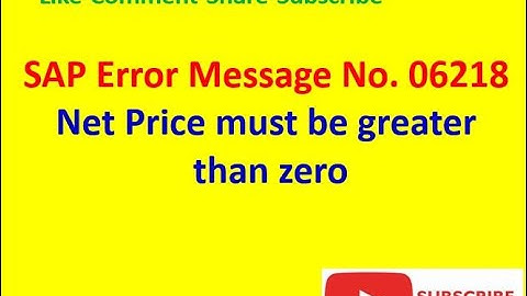 Error Message No.06218 Net Price must be greater than zero