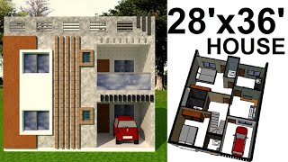 28' X 36' FEET HOUSE PLAN /GHAR KA NAKSHA 28 feet by 36 feet/2BHK PLAN/1008 Sq Ft Ghar ka Plan