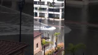 Tesla Plows Through Flooded Street! #trending #tesla