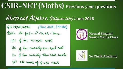 Abstract Algebra (Polynomials), CSIR UGC NET Question, June 2018 (Q.ID.M(NET)AA12M)