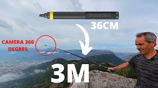 Insta360 PERCHE 3 METRES 🔥 EFFET DRONE sans DRONE avec caméra 360 degrés -  ONE X2 - ONE RS 