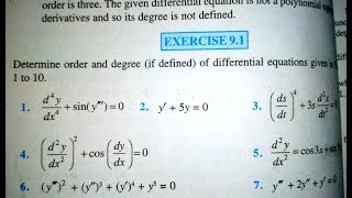12 th (NCERT) MATHEMATICS-DIFFERENTIAL EQUATION | EXERCISE-9.1 (Solution)|Pathshala ( hindi )