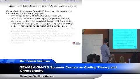 SEAMS-UGM-ITB Summer Course on Coding Theory and Cryptography - Day 9 (Session 3)