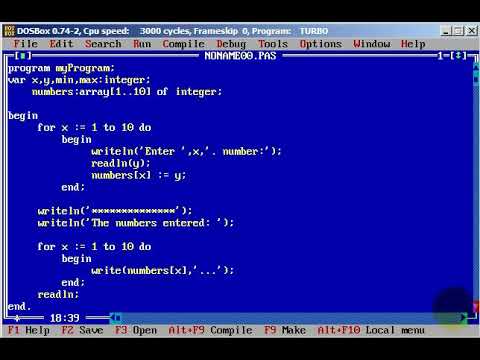 Turbo Pascal Programming #45 Minimum and Maximum in an Array - YouTube