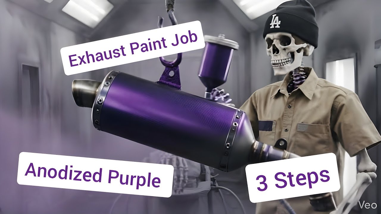 Painting My GSXR 750 Exhaust Anodized Purple (High Temp Paint) 😈😤