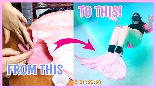 I MADE A DIY SILICONE MONOFIN AND TRIED SWIMMING IN IT! | Rose Quartz Mermaid Tail Making