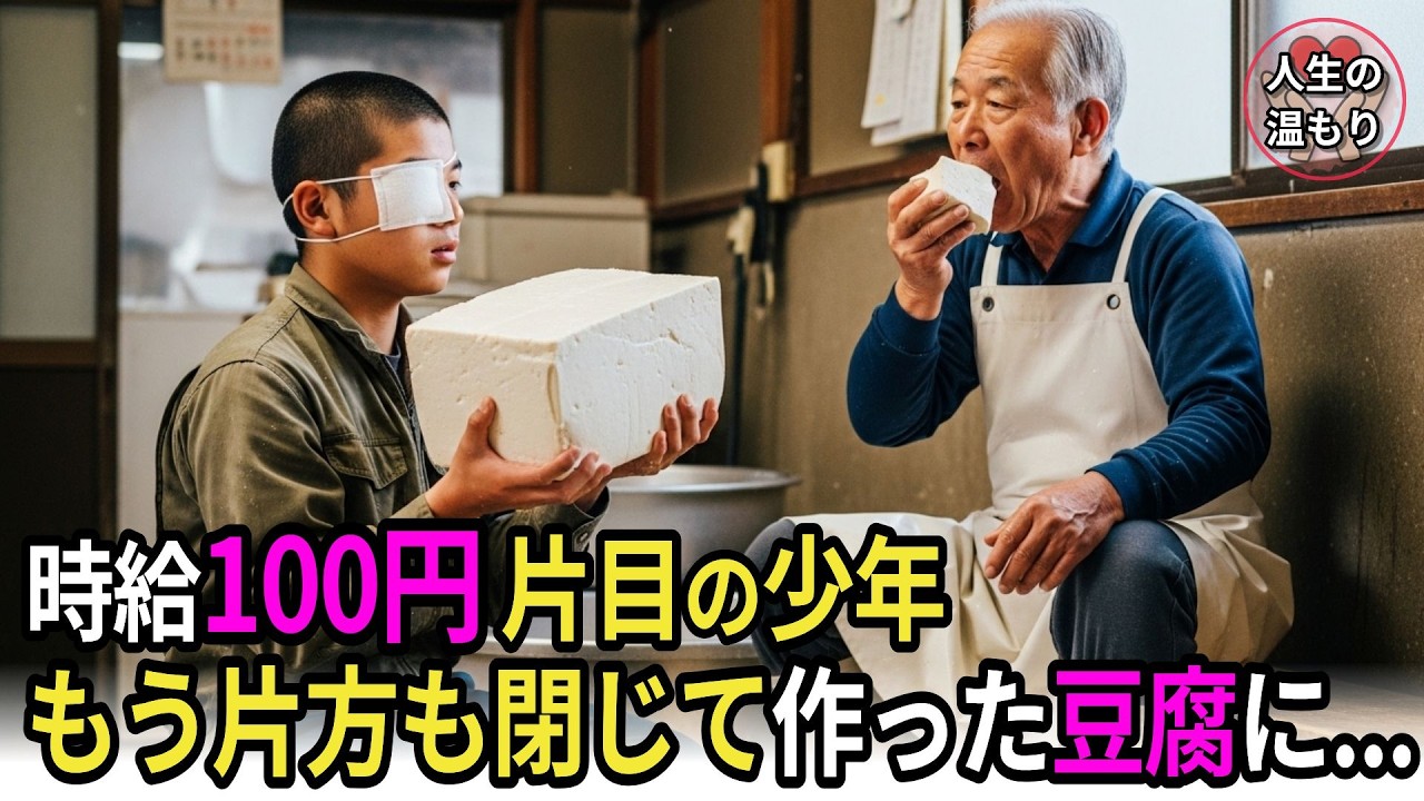 片目の14歳少年、廃業寸前の豆腐屋に「時給100円で配達させてください」→両目を閉じて作った豆腐に68歳店主が涙した理由…【感動する話】