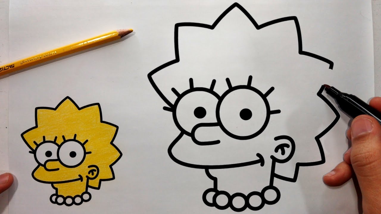HOW TO DRAW LISA MARIE SIMPSON | DRAWING LISA SIMPSON STEP BY STEP EASY