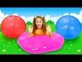 Sasha plays with Wubble Bubble Balls and Bath of Orbeez