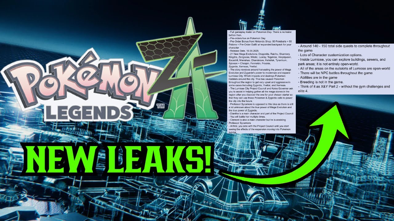 HUGE New Pokémon Legends ZA Leaks Just Dropped!!! YouTube