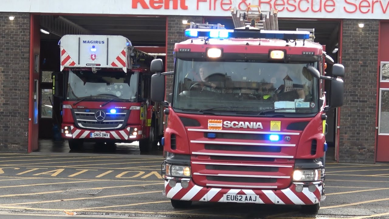 Kent Fire & Rescue Service, Canterbury, Rescue Pump Ladder + Turntable Ladder, turnout 