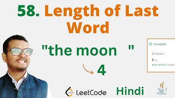 58. Length of Last Word || Java || Leetcode || Hindi