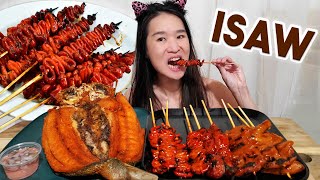 EATING INTESTINES! Filipino Street Food: Chicken, Beef & Pork Isaw, Fried Milkfish - Mukbang ASMR