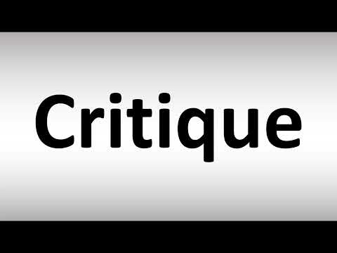 How to Pronounce Critique