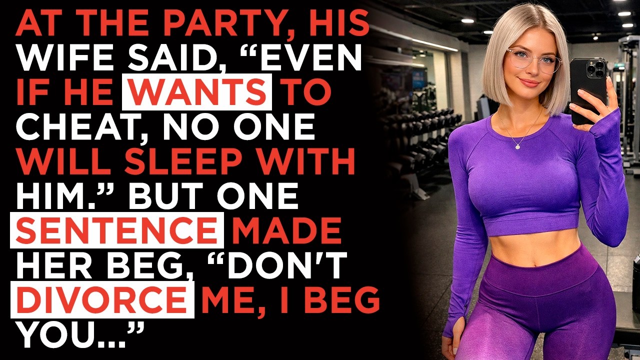 At the party, his wife said, “Even if he wants to cheat, no one will sleep with him.”