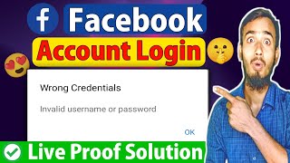 Fix wrong credentials invalid username or password facebook login