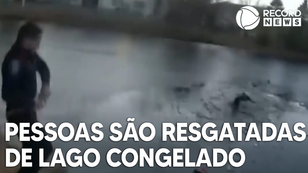 Duas pessoas são resgatadas de lago congelado nos EUA