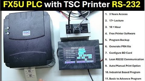 FX5U PLC with TSC Printer RS-232 | Complete Industrial Printer Programming with PLC |