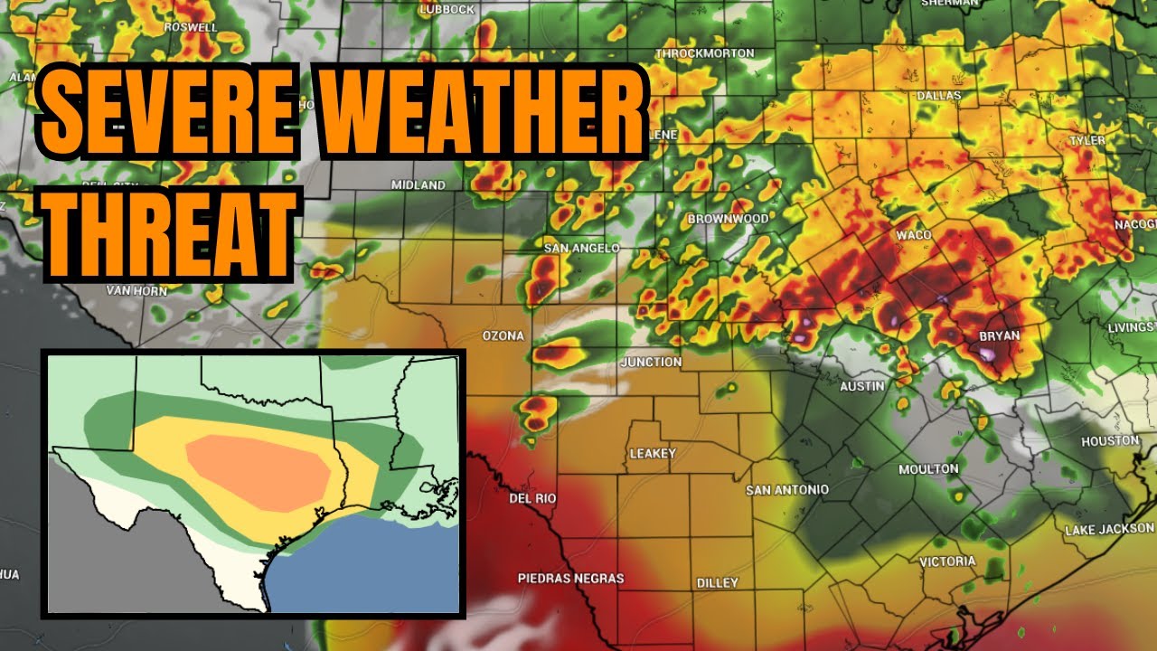 Severe storm threat across the southern Plains - YouTube