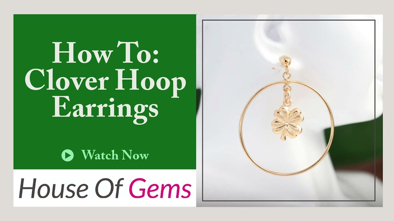 Mother of Pearl Clover Hoop Drops