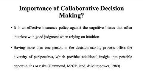 Video Presentation on Collaborative Decision Making
