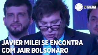 Javier Milei se encontra com ex-presidente Jair Bolsonaro