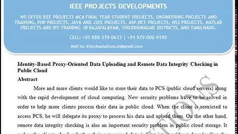 Identity Based Proxy Oriented Data Uploading and Remote Data Integrity Checking in Public Cloud