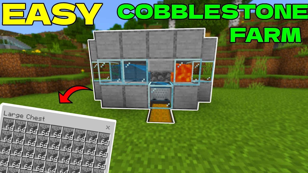 Simple Cobblestone Generator! 1.19+ (Java, Bedrock, Mcpe, Xbox, Ps4) YouTube