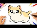 HOW TO DRAW A CUTE CAT KAWAII EASY ????