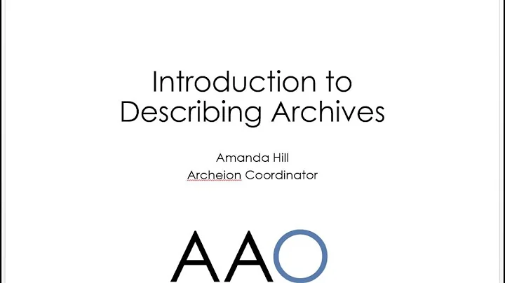 2015 - Introduction to describing archives