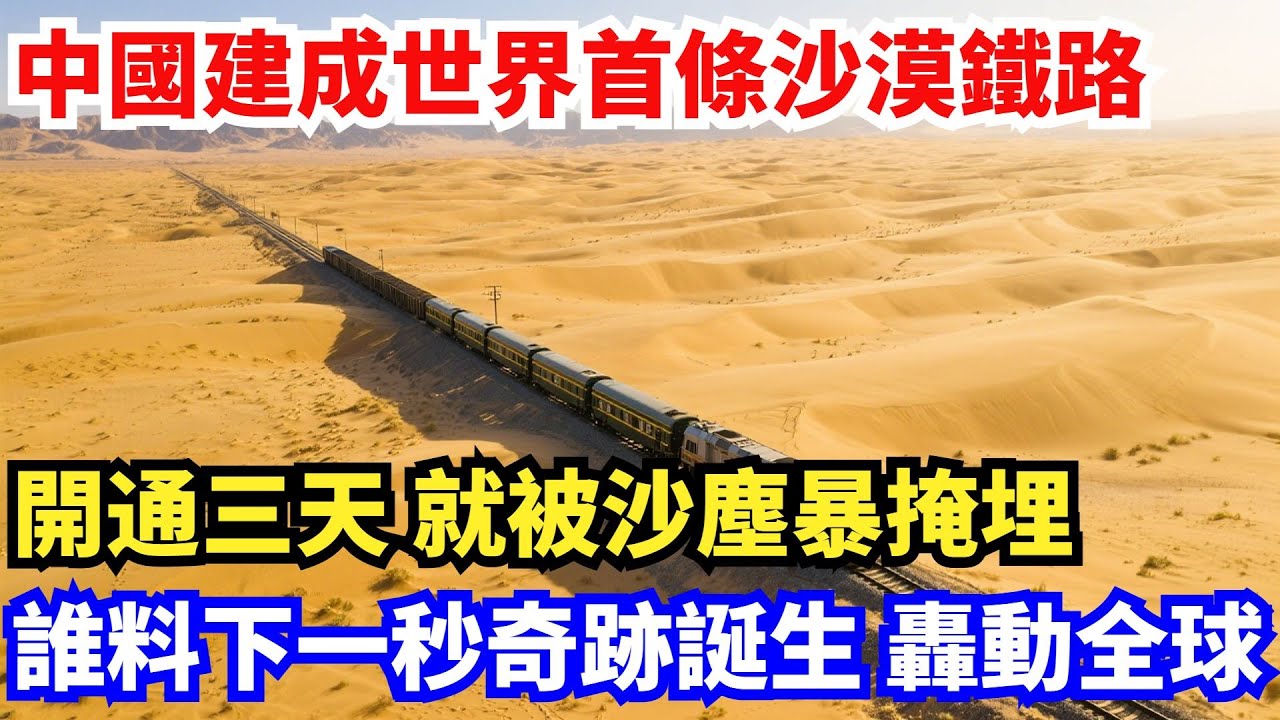 中國建成世界首條沙漠鐵路，開通三天 就被沙塵暴掩埋，美國嘲笑真的是人傻錢多，誰料下一秒奇跡誕生 轟動全球#中國#製造科技#工程#改造#基建#科普#鐵路