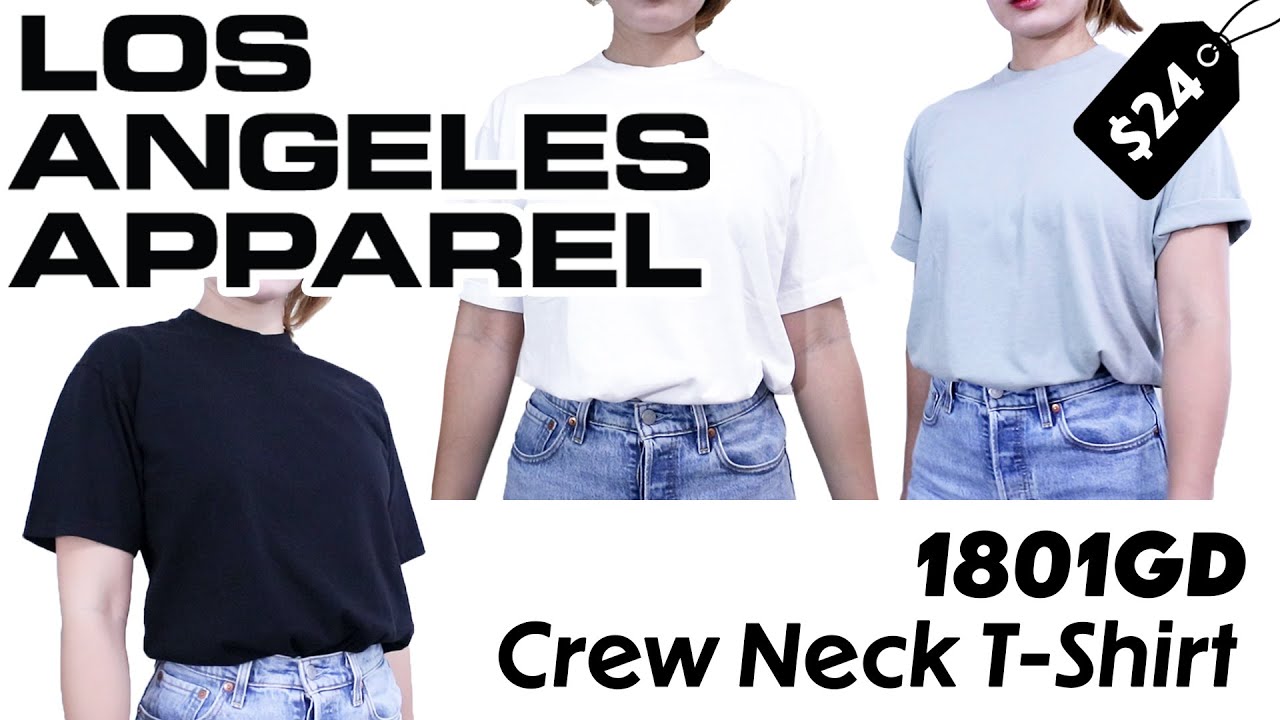 LOS ANGELES APPAREL 1801GD T-Shirt - White, Black & Sage, Unboxing, Try-On  & Sizing