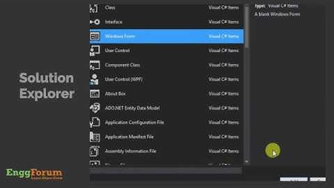 #10. Solution Explorer in Visual Studio C#.NET | EnggForum