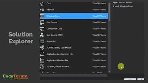 #10. Solution Explorer in Visual Studio C#.NET | EnggForum