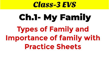 Class-3 EVS Ch.1 My Family||Types of Family with Practice Sheets||#homeschoolingwithshruti #evs