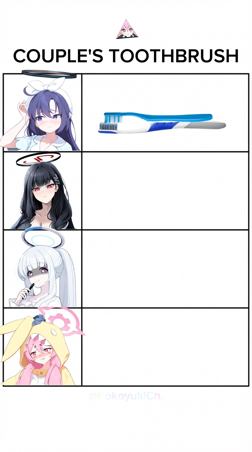 pixiv ７a ブルー.ホワイト　2セット Partner toothbrush natural position #ブルーアーカイブ #ブルアカ