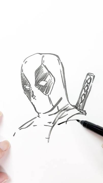 Drawing Deadpool with Two Colors Using Brush Pens! #Deadpool #drawing ...