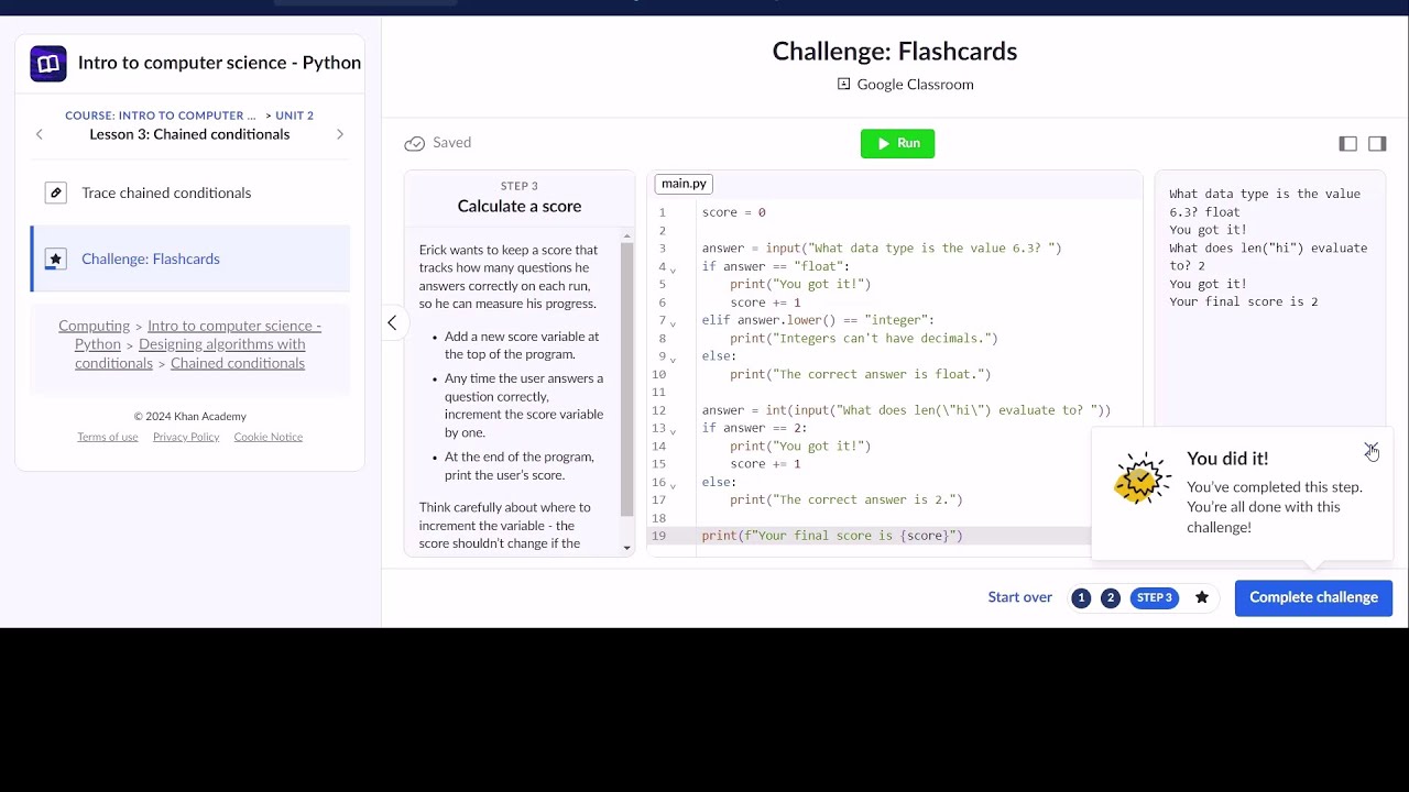 Challenge Flashcards Khan Academy - YouTube