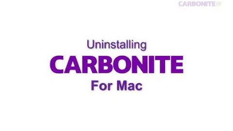 Uninstalling Carbonite for Mac
