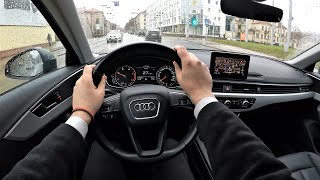 2016 AUDI A4 2.0l 150HP - POV Test Drive & Fuel consumption check 🎧 Binaural / Stereo audio