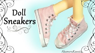 How to: Cute Doll Sneakers - DIY BJD / Barbie Shoe Tutorial