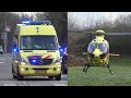 Mobiel Medisch Team en Ambulance hebben ''rendez vous'' nabij de A59 in Nuland, Ambulance met spoed