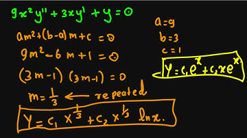 Cauchy-Euler Differential Equations (2nd Order) in Tamil