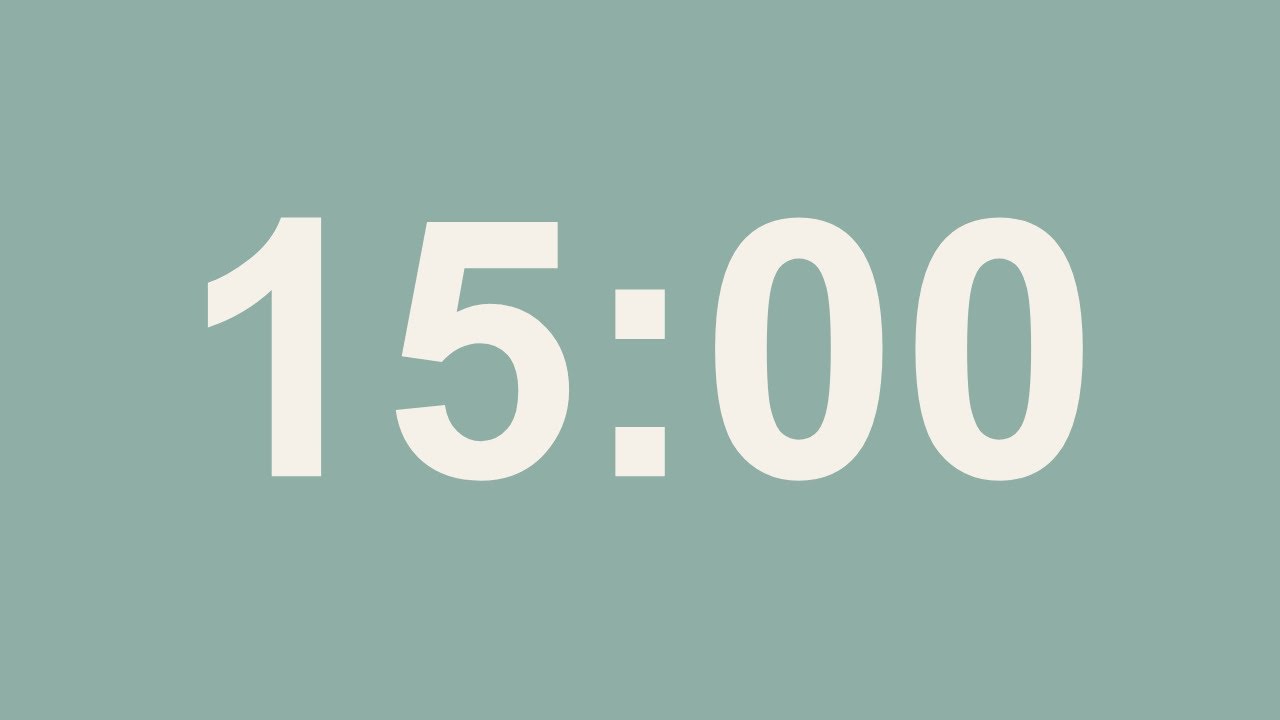 15 Minute Countdown Timer – No Sound | Focus, Study, Deep Work