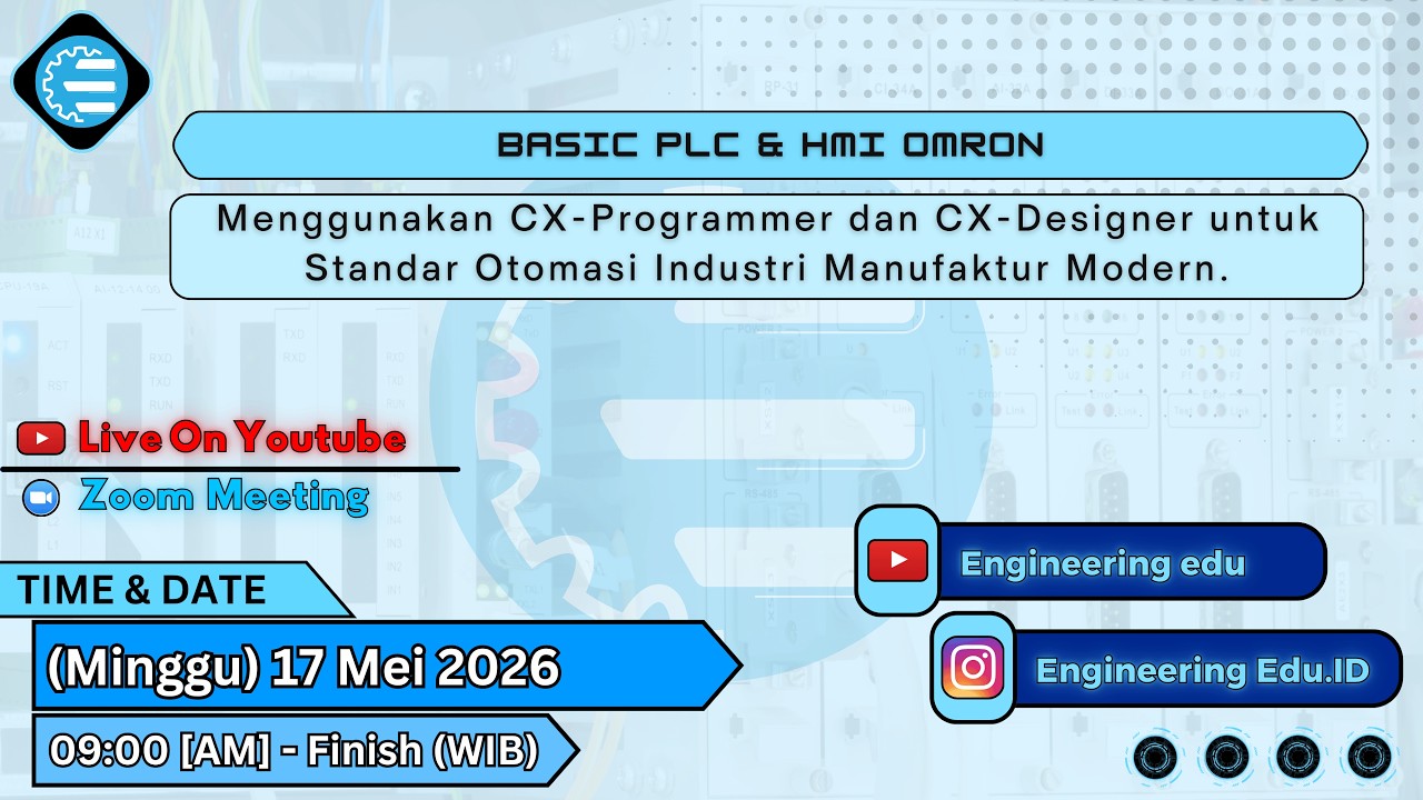 Basic PLC & HMI Omron Menggunakan CX-Programmer dan CX-Designer - YouTube