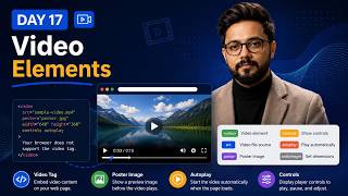 HTML Video Tag Tutorial 2026 🚀 | Day 17 | Video Tag, Poster Image & Controls Explained #html #html5