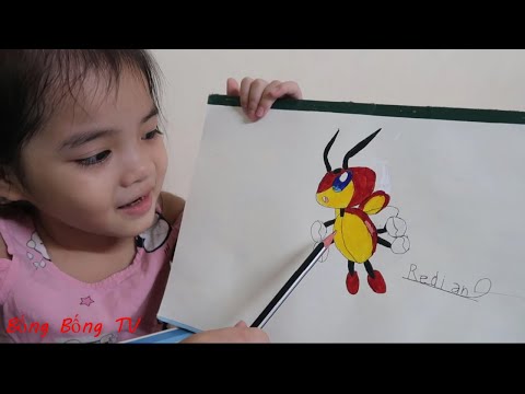 Bống Bống TV.Bé Bống em vẽ và tô màu pkemon Redian.